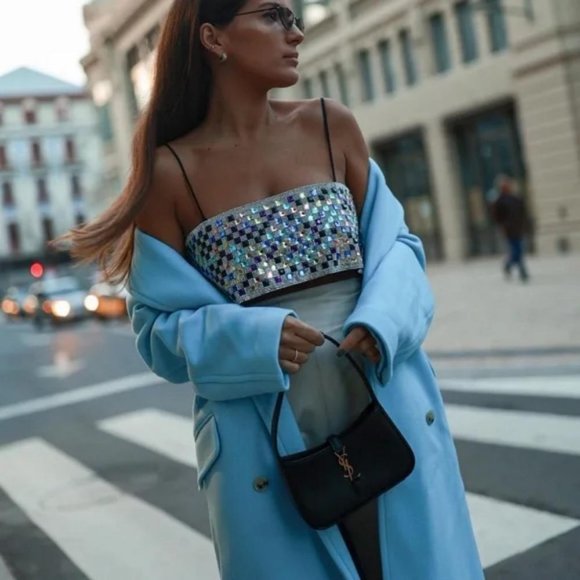 Zara Jackets & Blazers - ZARA WOOL BLEND OVERSIZED COAT BLUE